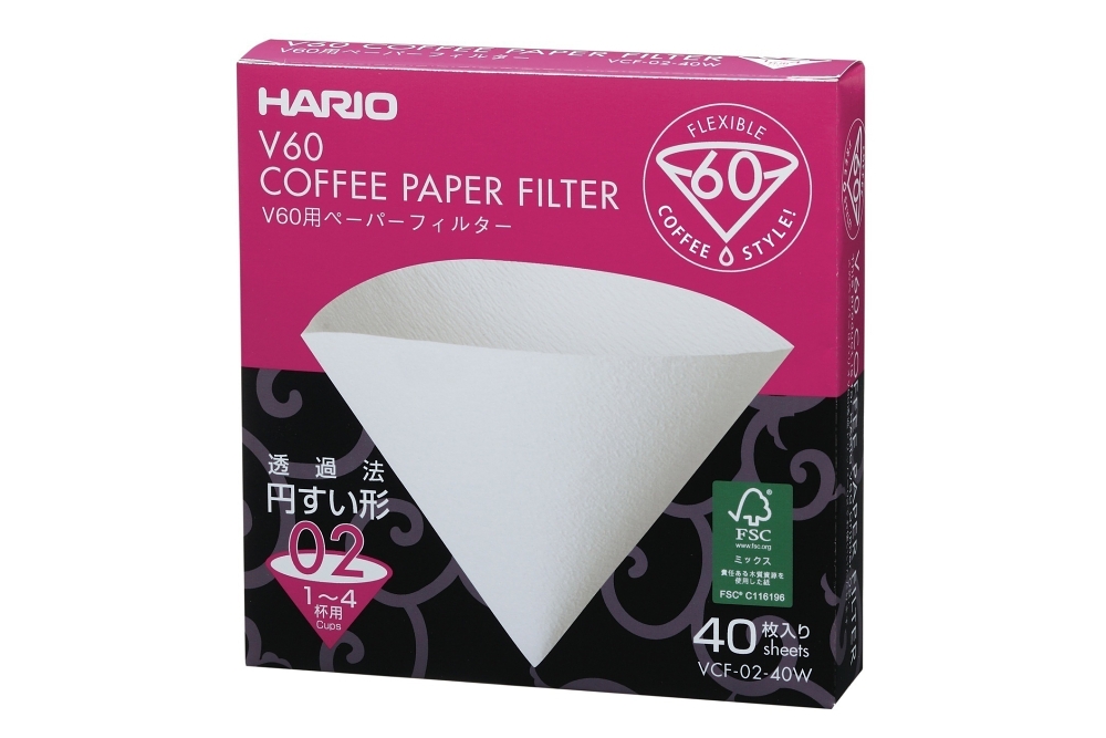 Papírové filtry Hario V60-02 40 ks, bílé